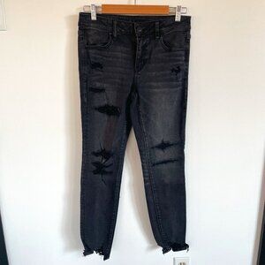 American Eagle Black Distressed Jeggings